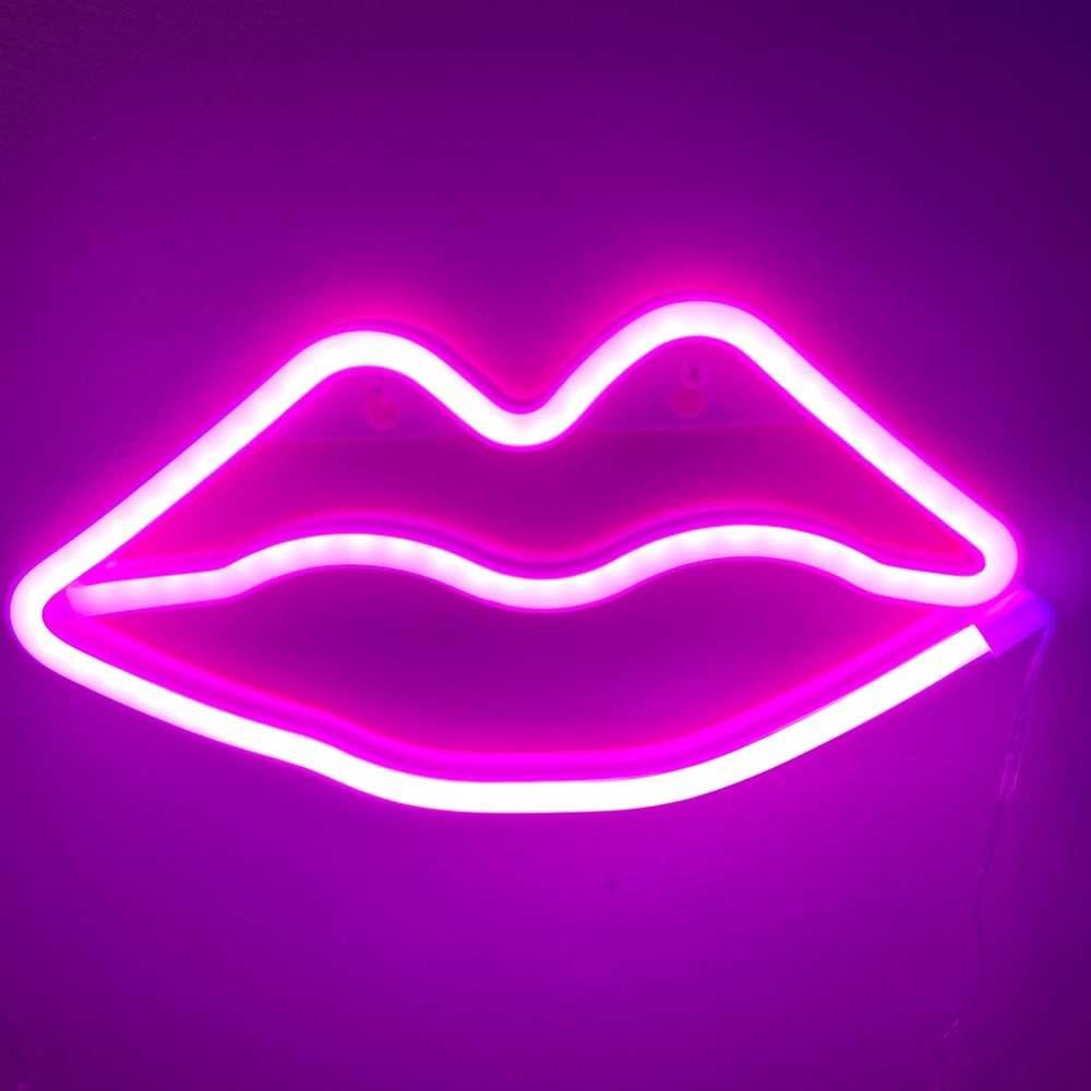 neon lips sign